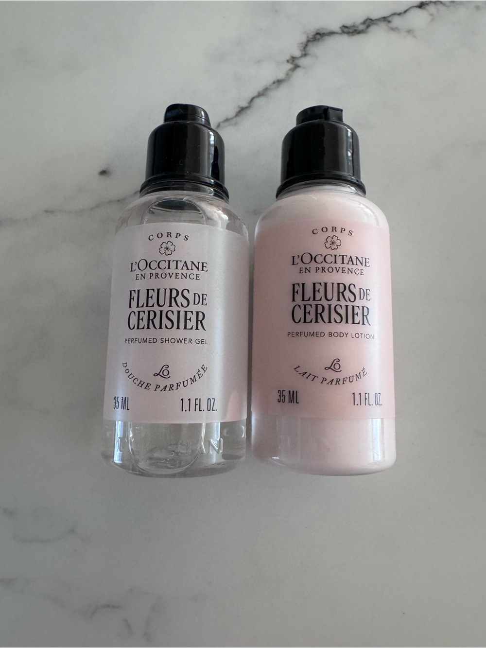 L'OCCITANE Cherry Blossom Mini Gel & Lotion Set - Pink & Clear